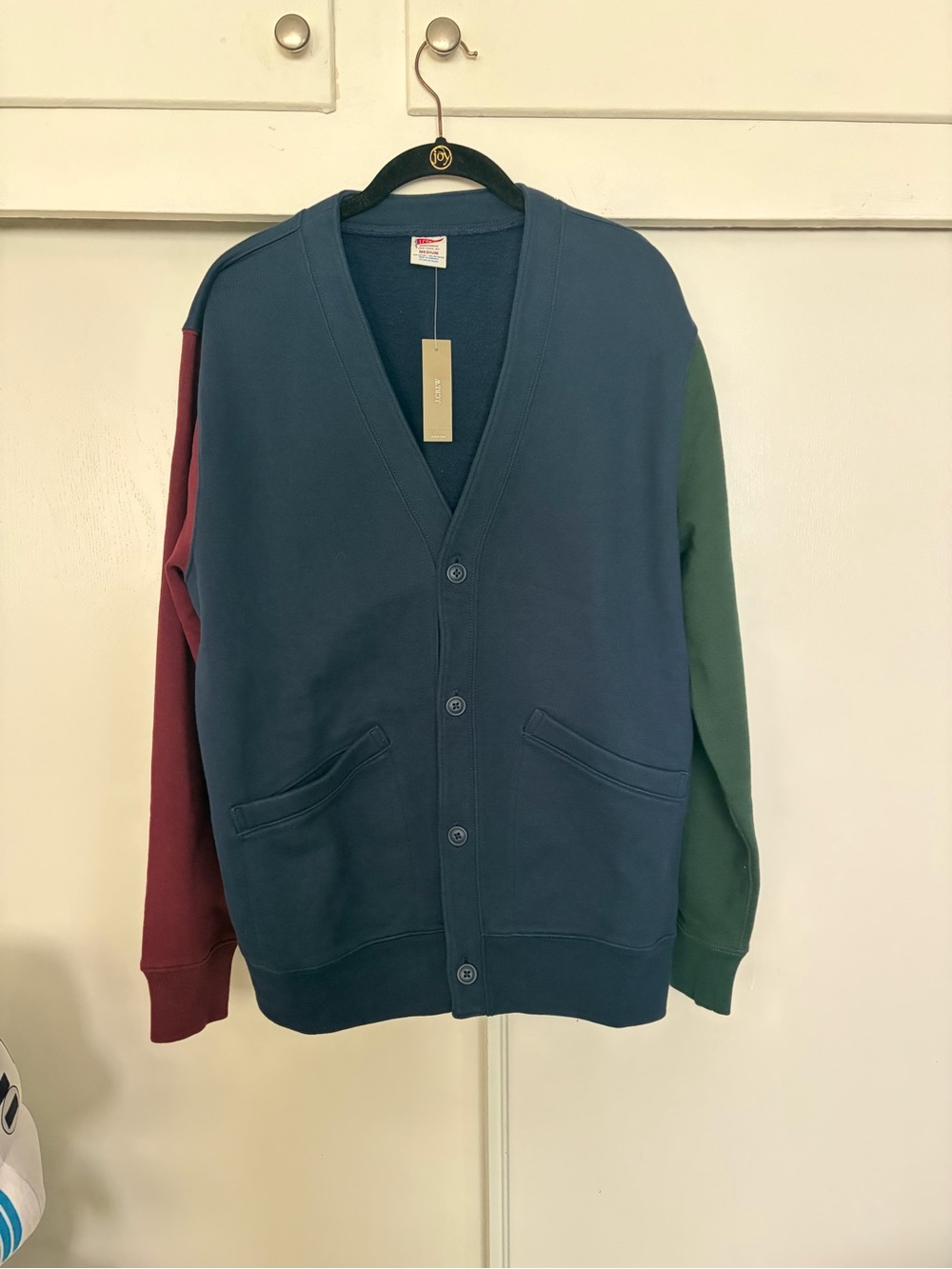 Men’s Jcrew navy multicolored cardigan